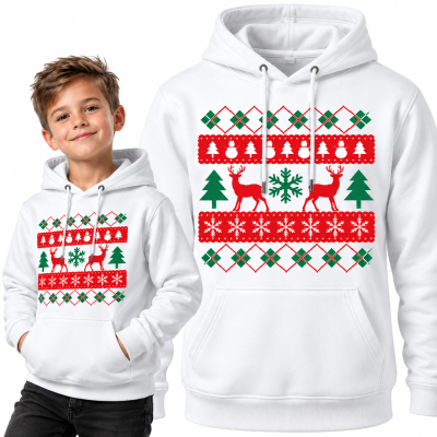 BLUZA Z KAPTUREM  ŚWIĄTECZNA COOL SWEATER